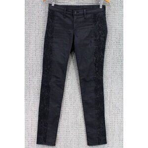 Rag & Bone Jeans Womens Size 27 Black Solid Skinny Intermix Floral Embroidered